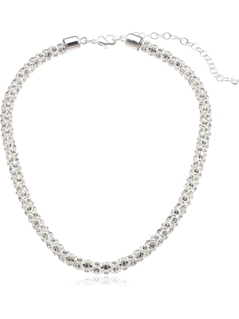 Napier Silver Crystal Double-Row Necklace